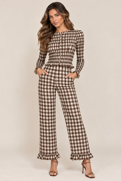 OLLIE GINGHAM PANTS SET
