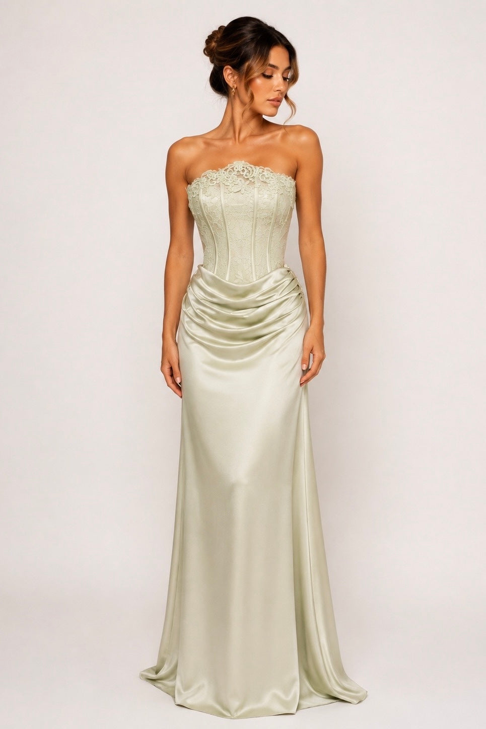ALORA SAGE CORSET MAXI DRESS