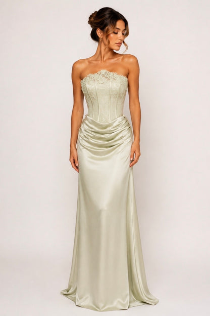 ALORA SAGE CORSET MAXI DRESS