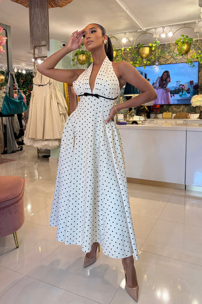 IDALIZ BLACK DOT MAXI DRESS