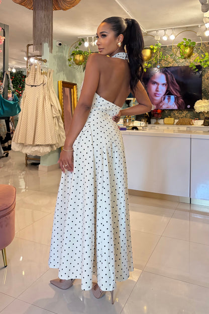 IDALIZ BLACK DOT MAXI DRESS