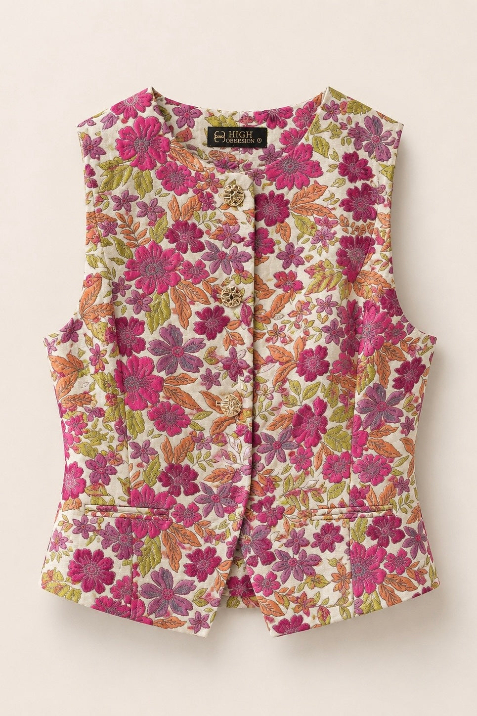 ROMI MAGENTA FLORAL VEST