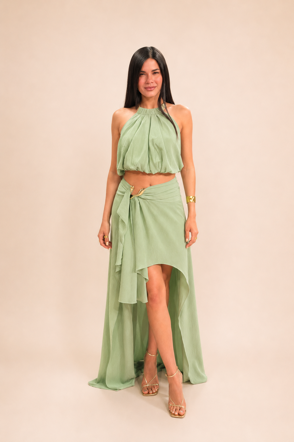 MARCELINA SKIRT SAGE SET