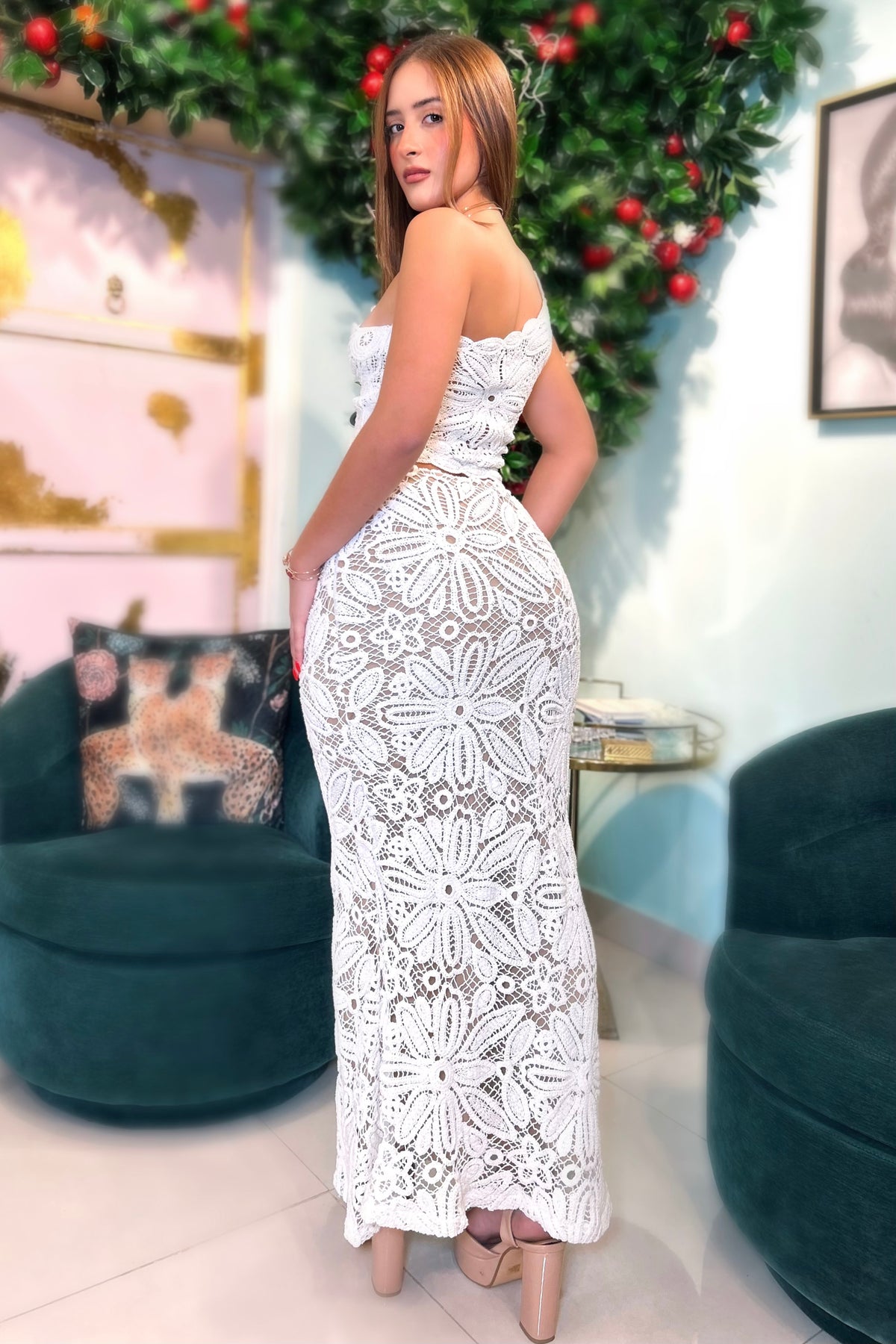 ARDEN CHIC CROCHET SKIRT SET