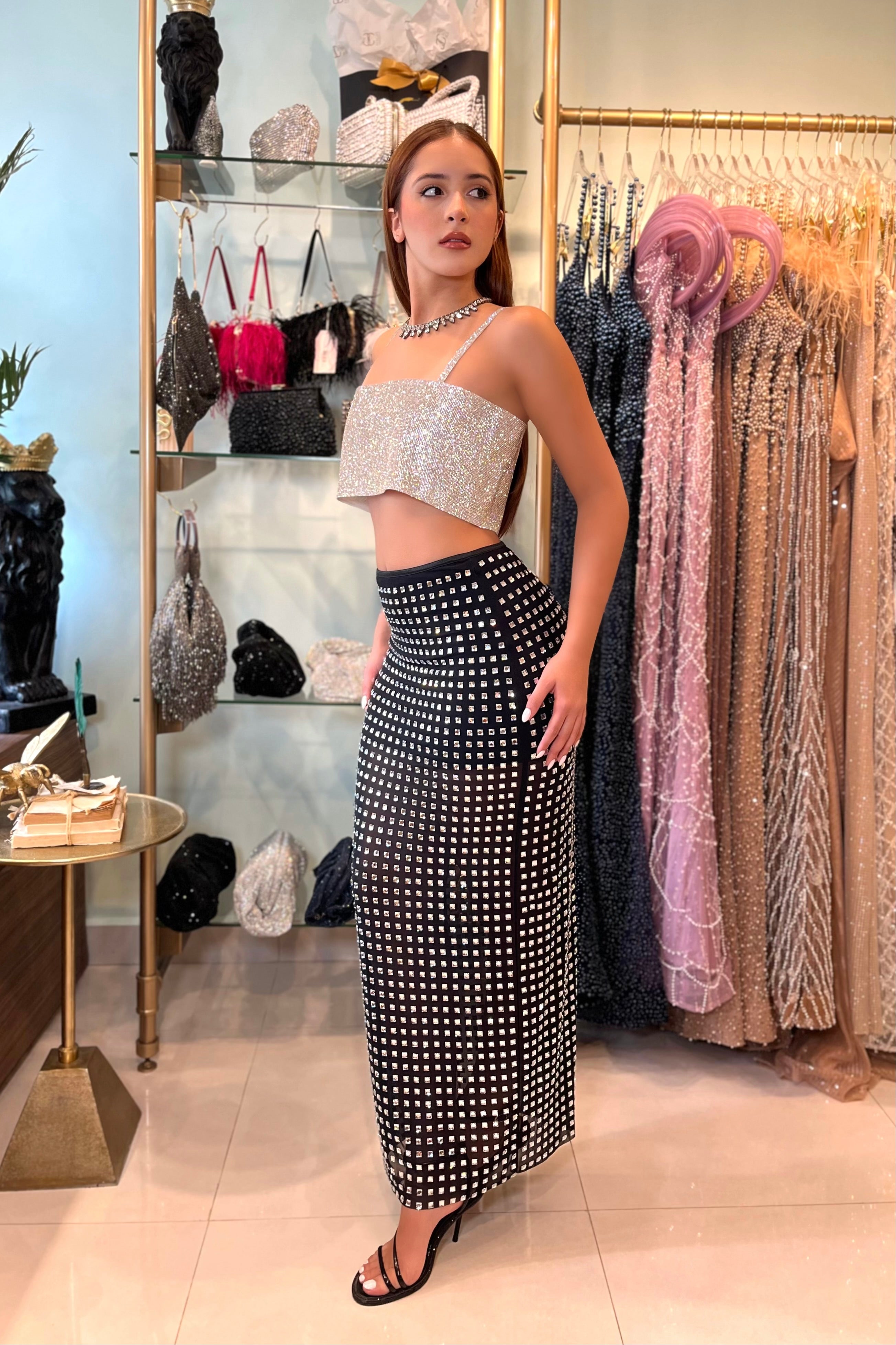 RHEA RHINESTONE SKIRT