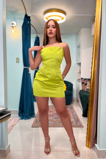OSANNA MINI LIME DRESS