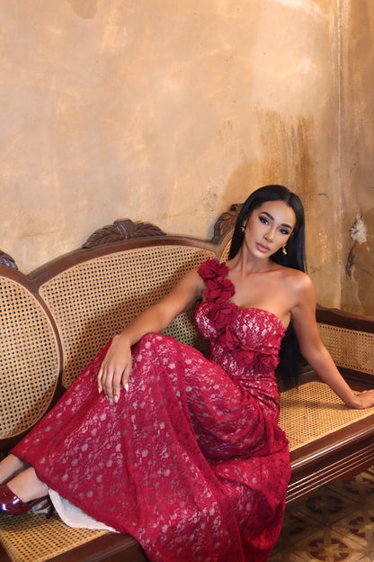 ACALIA BURGUNDY MAXY DRESS