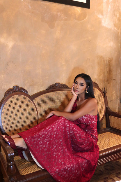 ACALIA BURGUNDY MAXY DRESS