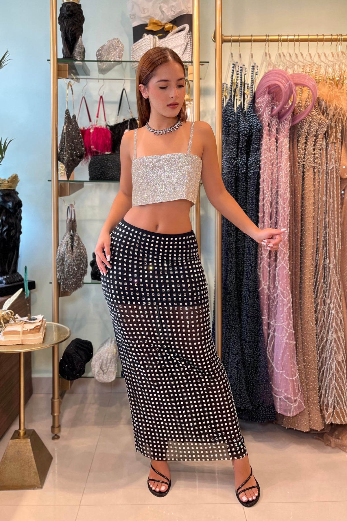 RHEA RHINESTONE SKIRT