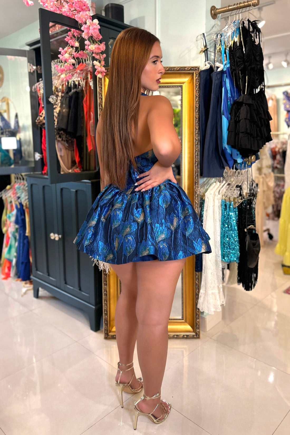 ANTONELA JACQUARD MINI DRESS