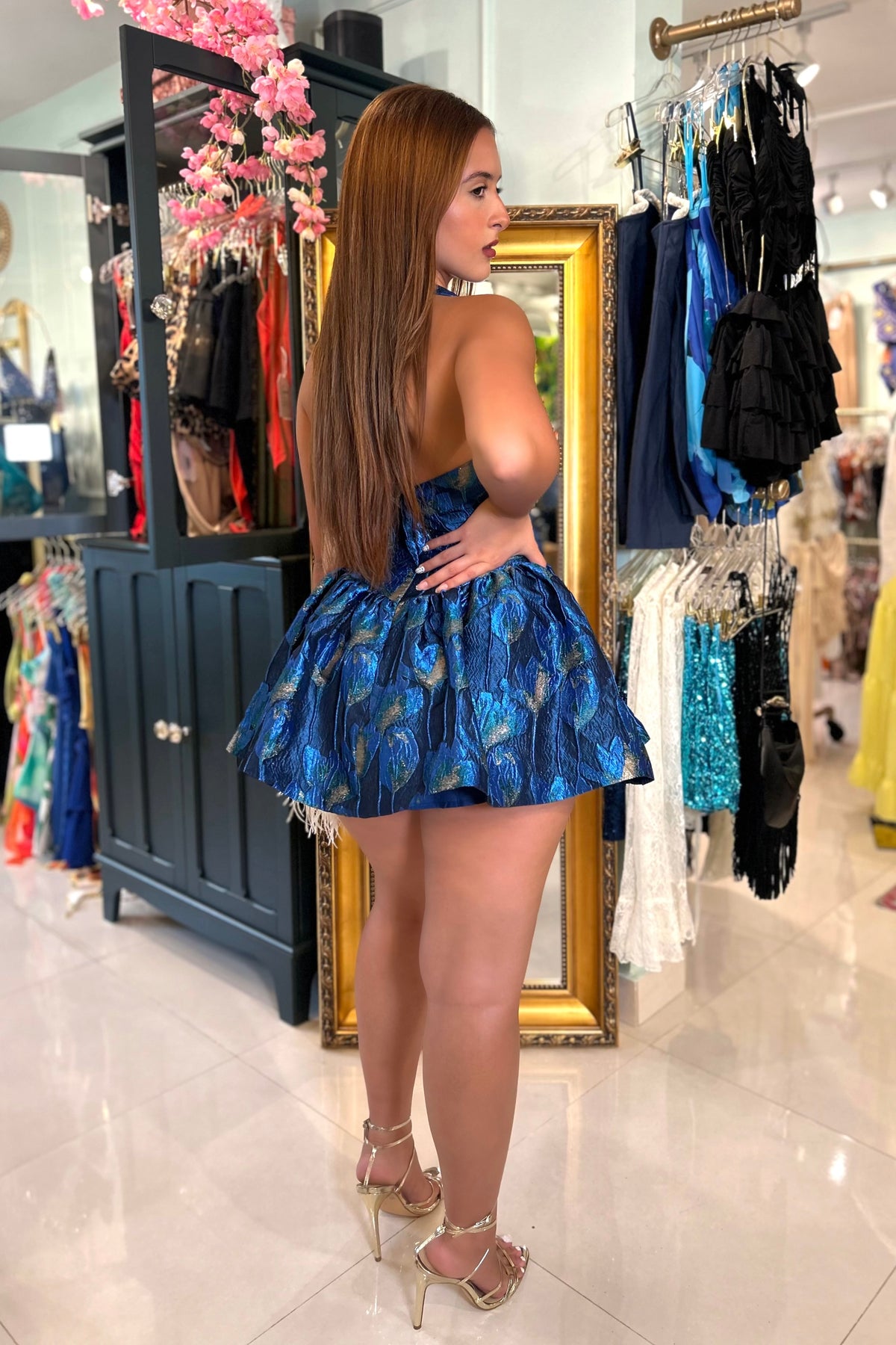 ANTONELA JACQUARD MINI DRESS