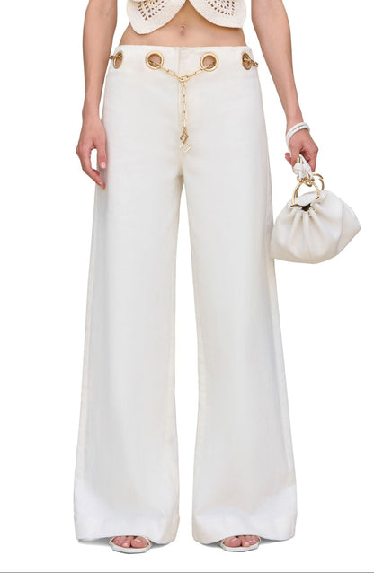 POLLY BELTED GROMMED PANTS