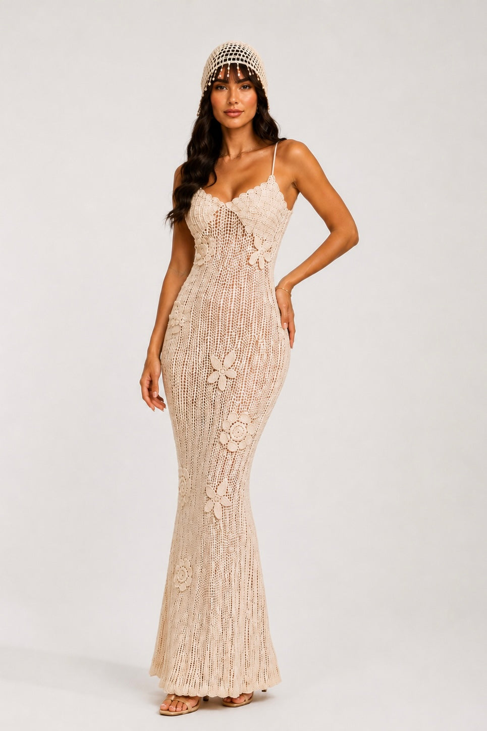EVORA CROCHET DRESS W/SKULL HAT