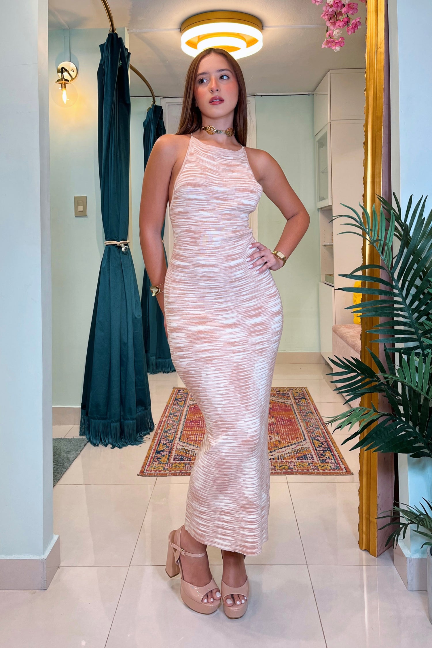 OPEN BACK MIDI DRESS