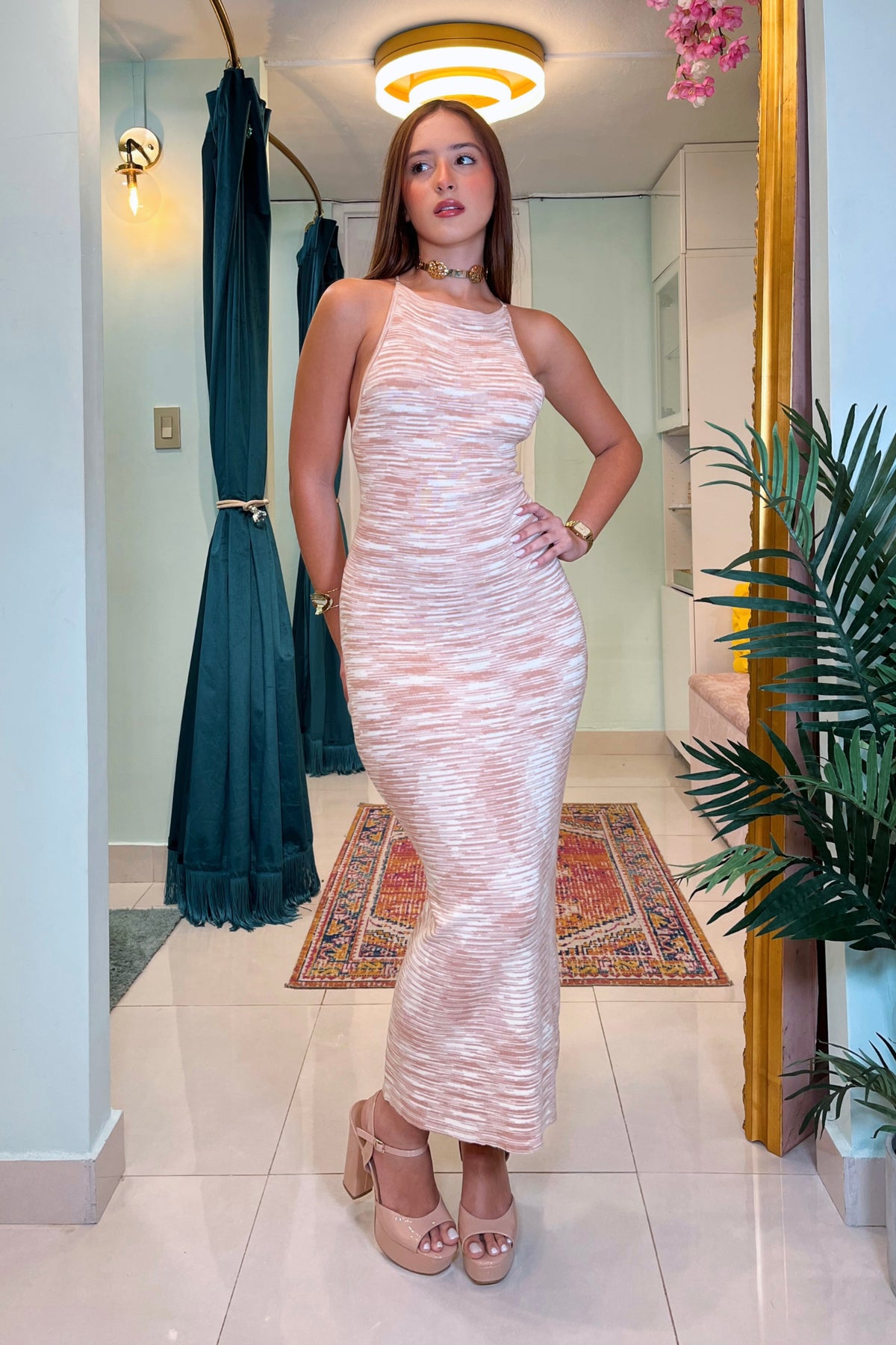 OPEN BACK MIDI DRESS