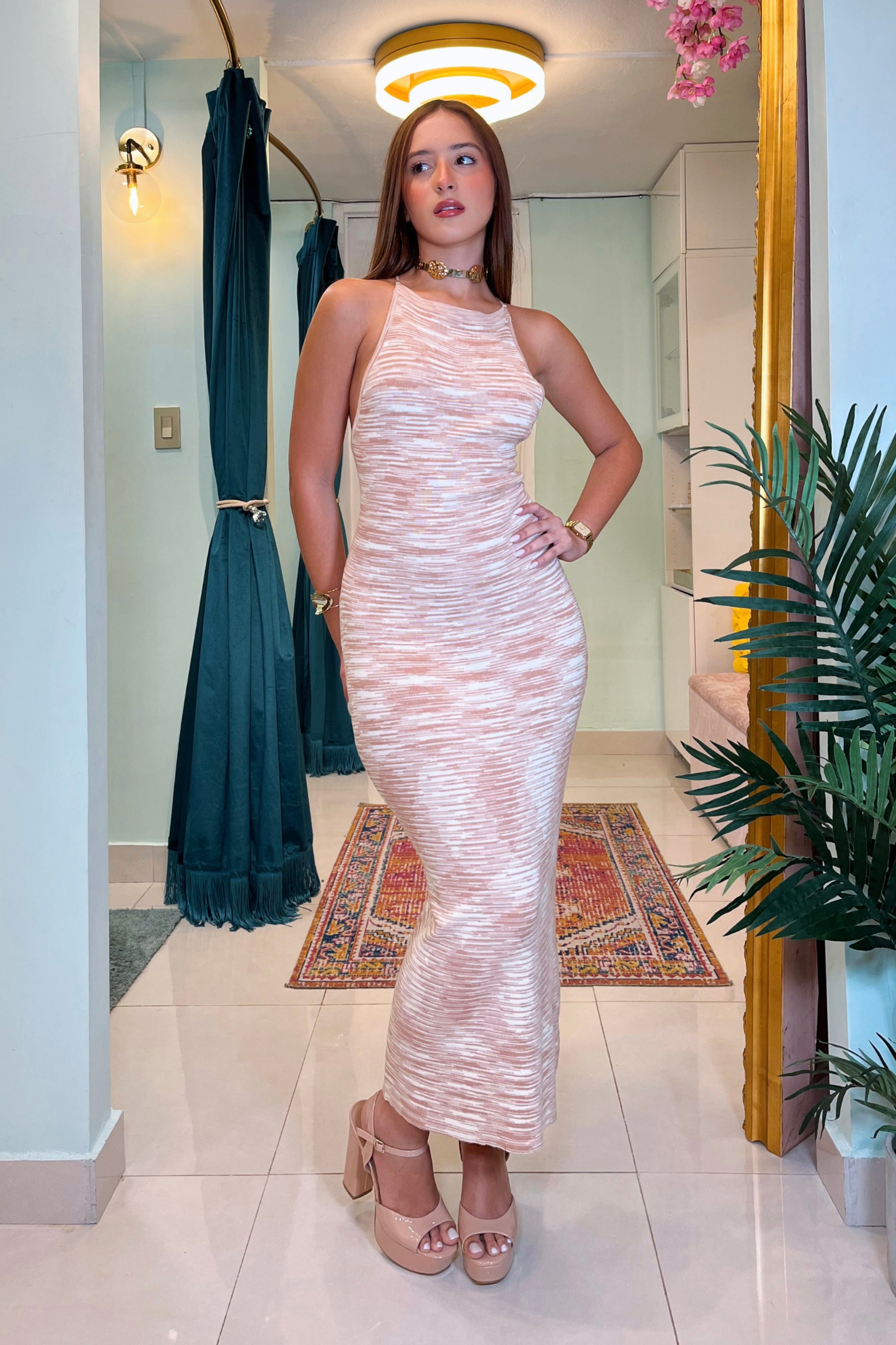 OPEN BACK MIDI DRESS