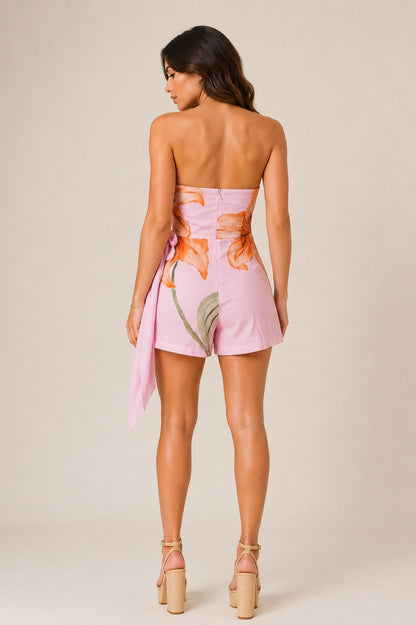 CYRA FLORAL PINK ROMPER