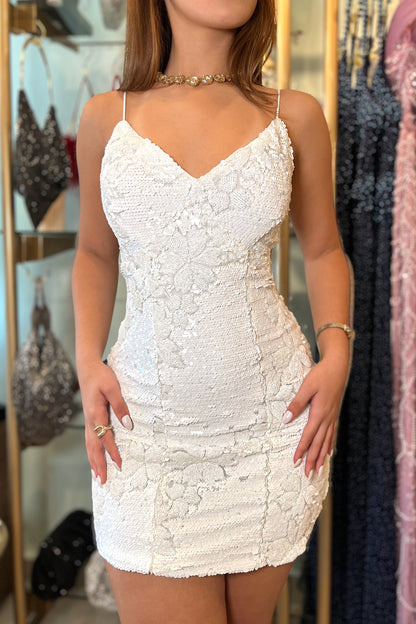 ELYN FLORAL SEQUIN MINI DRESS