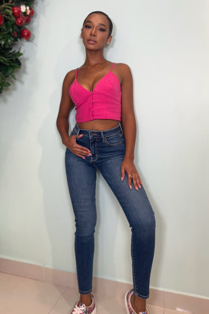 HIGH RISE SKINNY-MEDIUM DENIM
