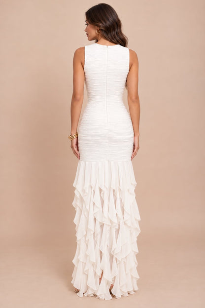 AZIZI RUFFLE HEM IVORY