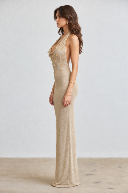 YERIA CHAMPAGNE MAXI DRESS