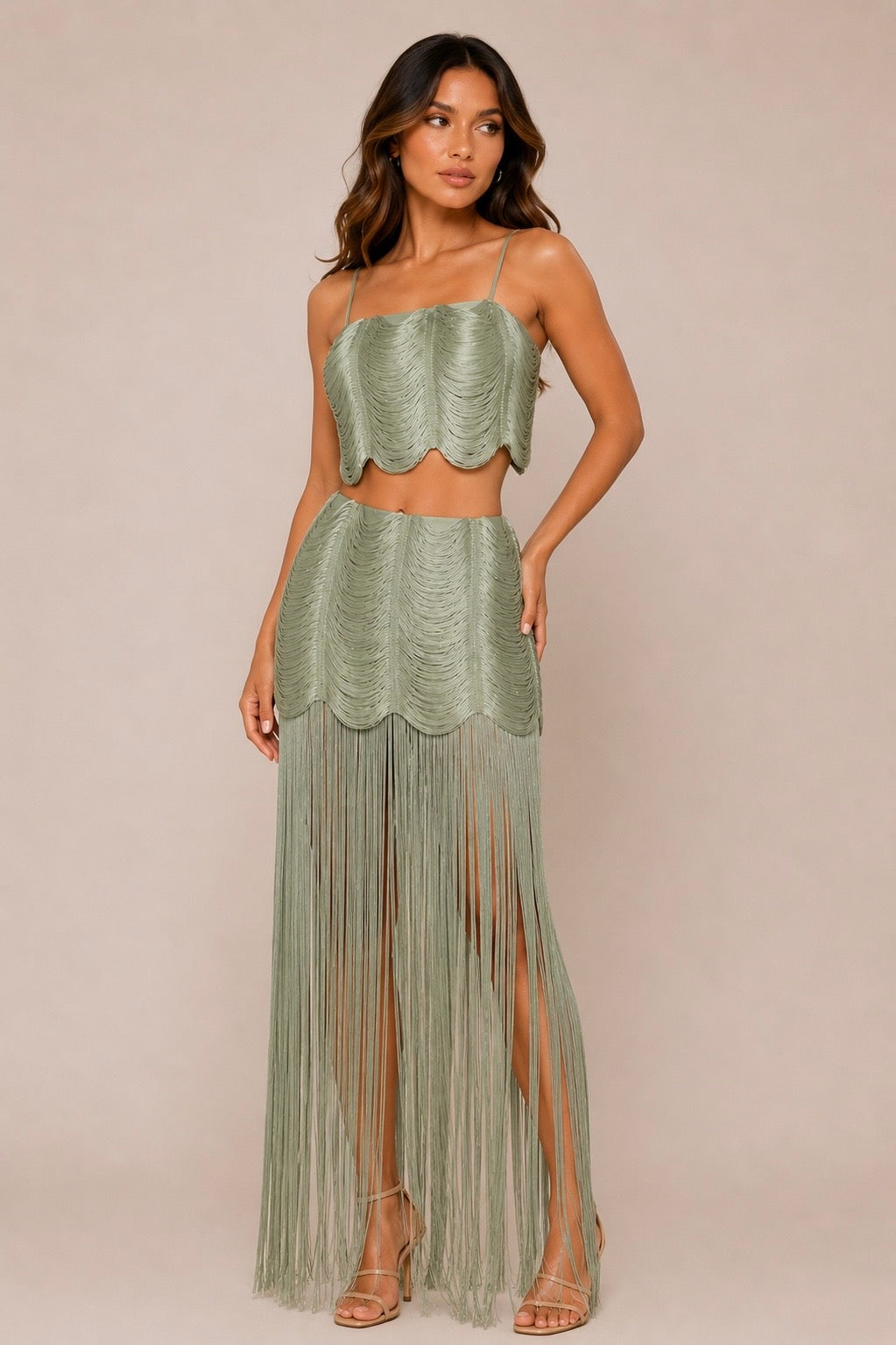 BRIZA FRINGE SKIRT SET