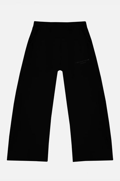 W BASIC WIDE STRAIGHTPANTS BLACK