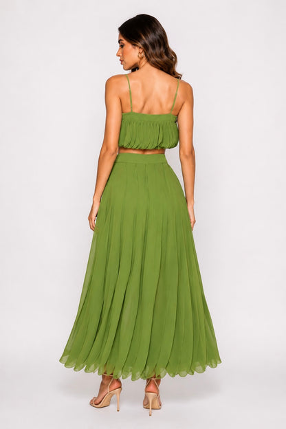 SAVINA KIWI PETAL SKIRT SET