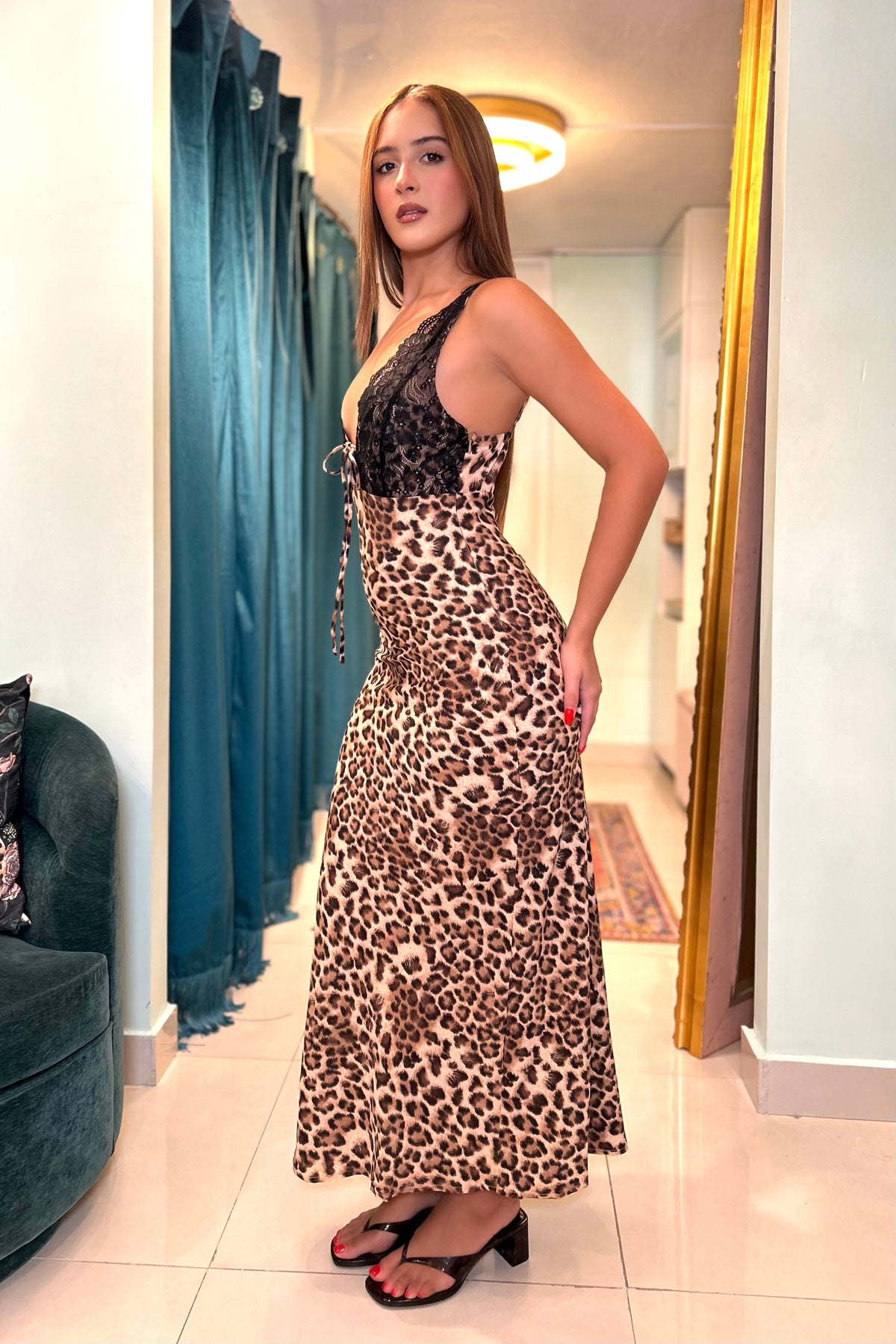 ZANYA ANIMALPRINT MAXI DRESS