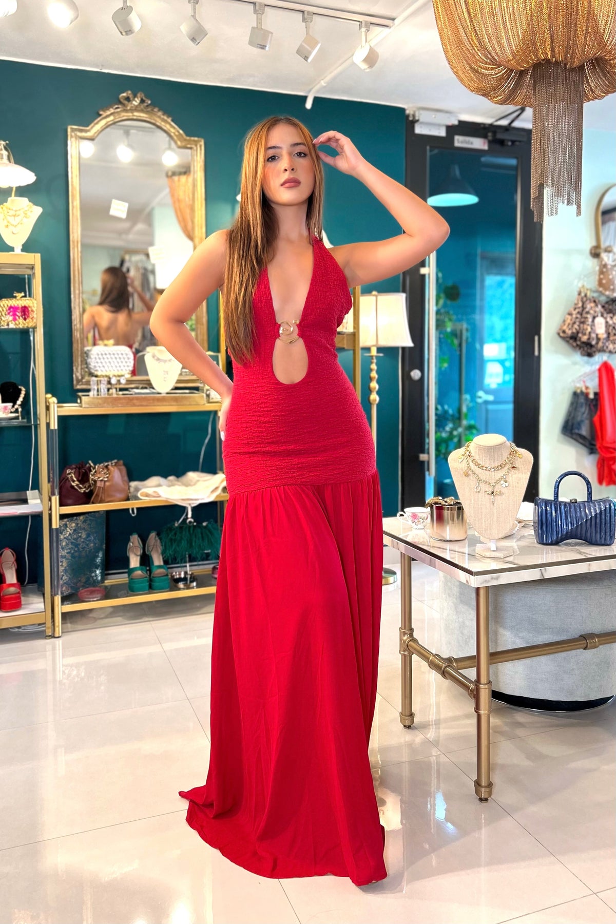 YAEL V-NECK DRESS