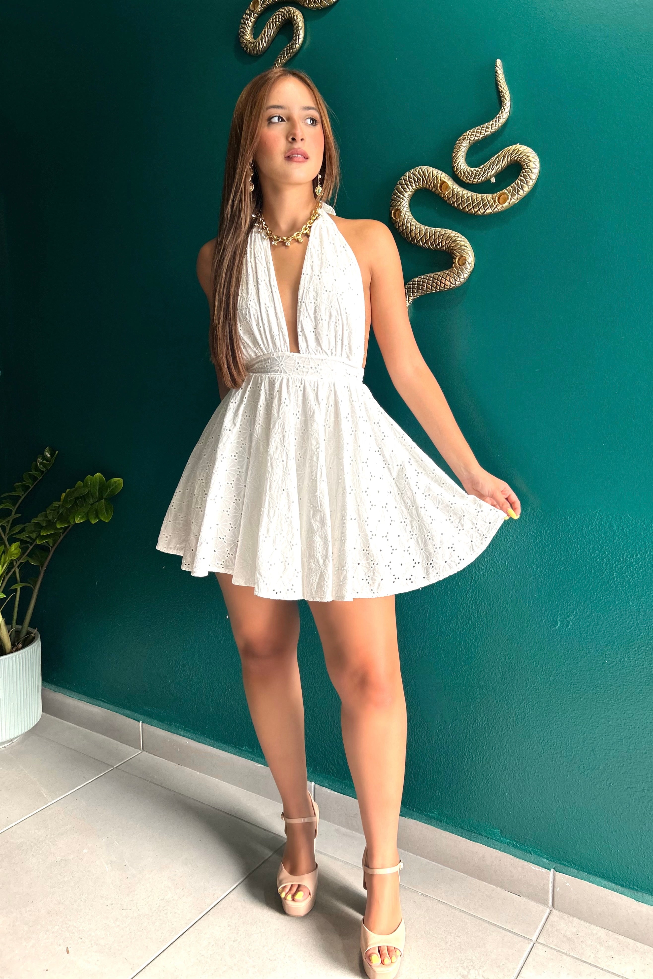 AMIRA HALTER MINI DRESS
