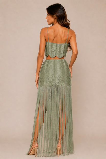 BRIZA FRINGE SKIRT SET