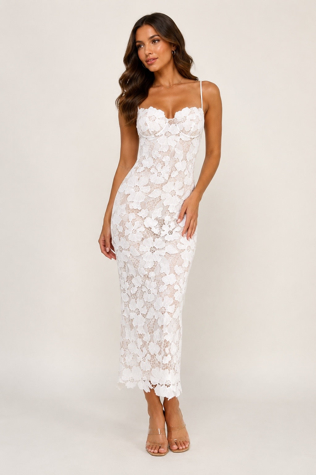 YENILZA LACE CORSET MAXI DRESS
