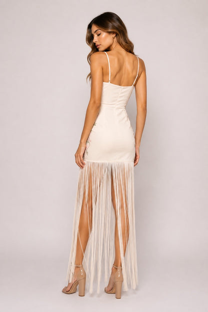GAIA FLOWER FRINGE DRESS