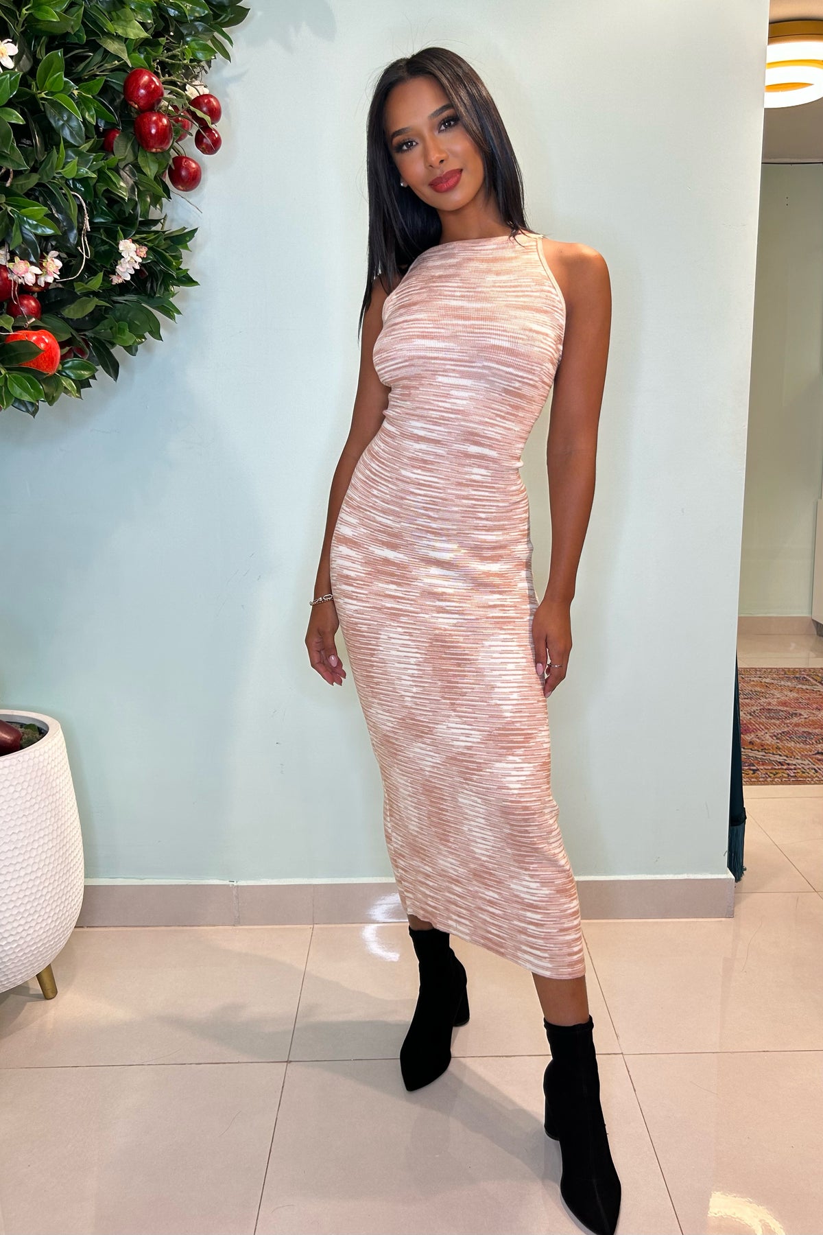 OPEN BACK MIDI DRESS