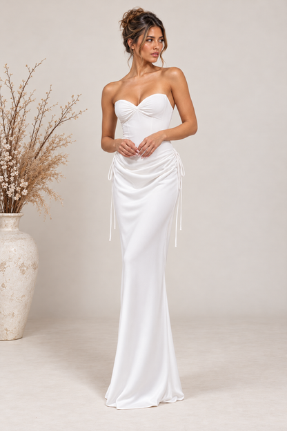 DREBELLA CORSET GOWN IN WHITE