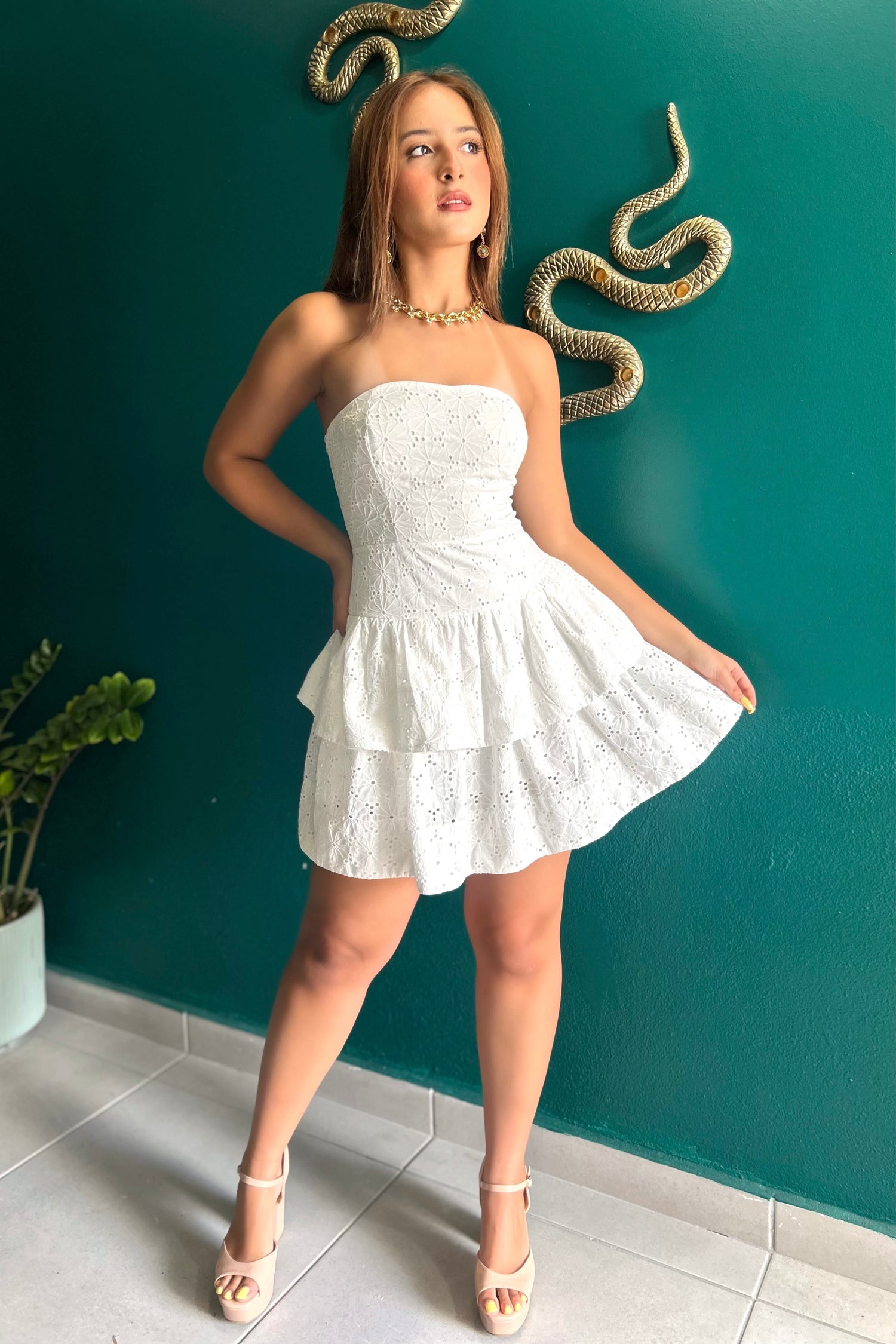 EMI STRAPPLES MINI DRESS