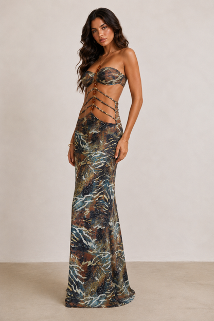 ALARA MULTI BEADED CUT OUT DRESS
