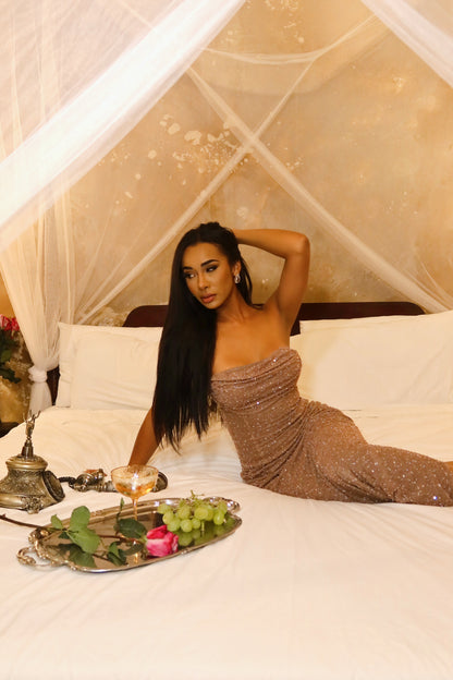 MARGARETTE MOCHA MAXI DRESS