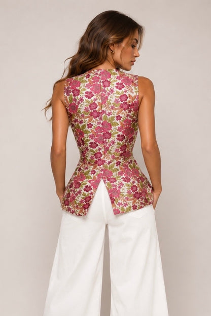 ROMI MAGENTA FLORAL VEST