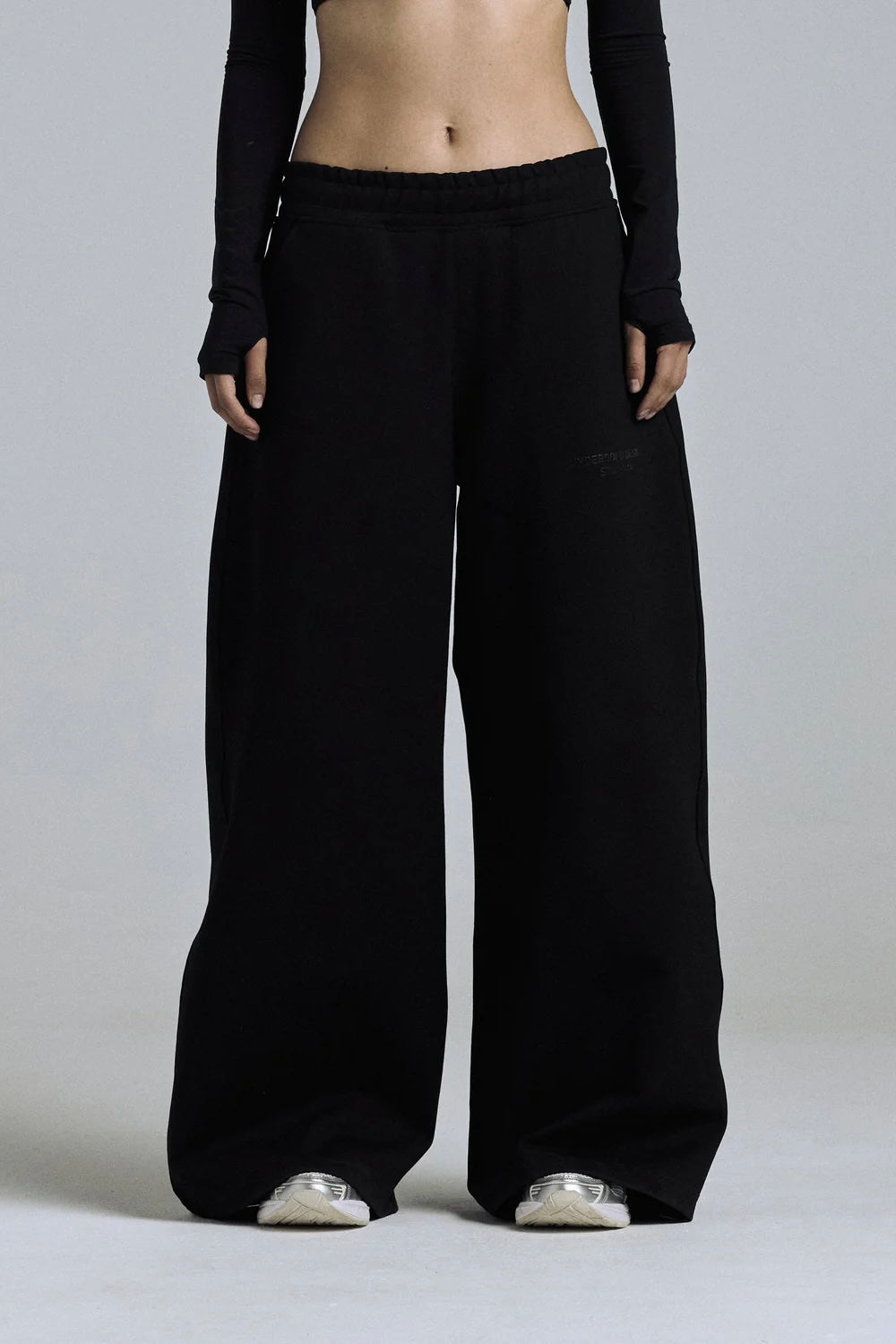 W BASIC WIDE STRAIGHTPANTS BLACK