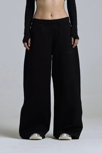 W BASIC WIDE STRAIGHTPANTS BLACK