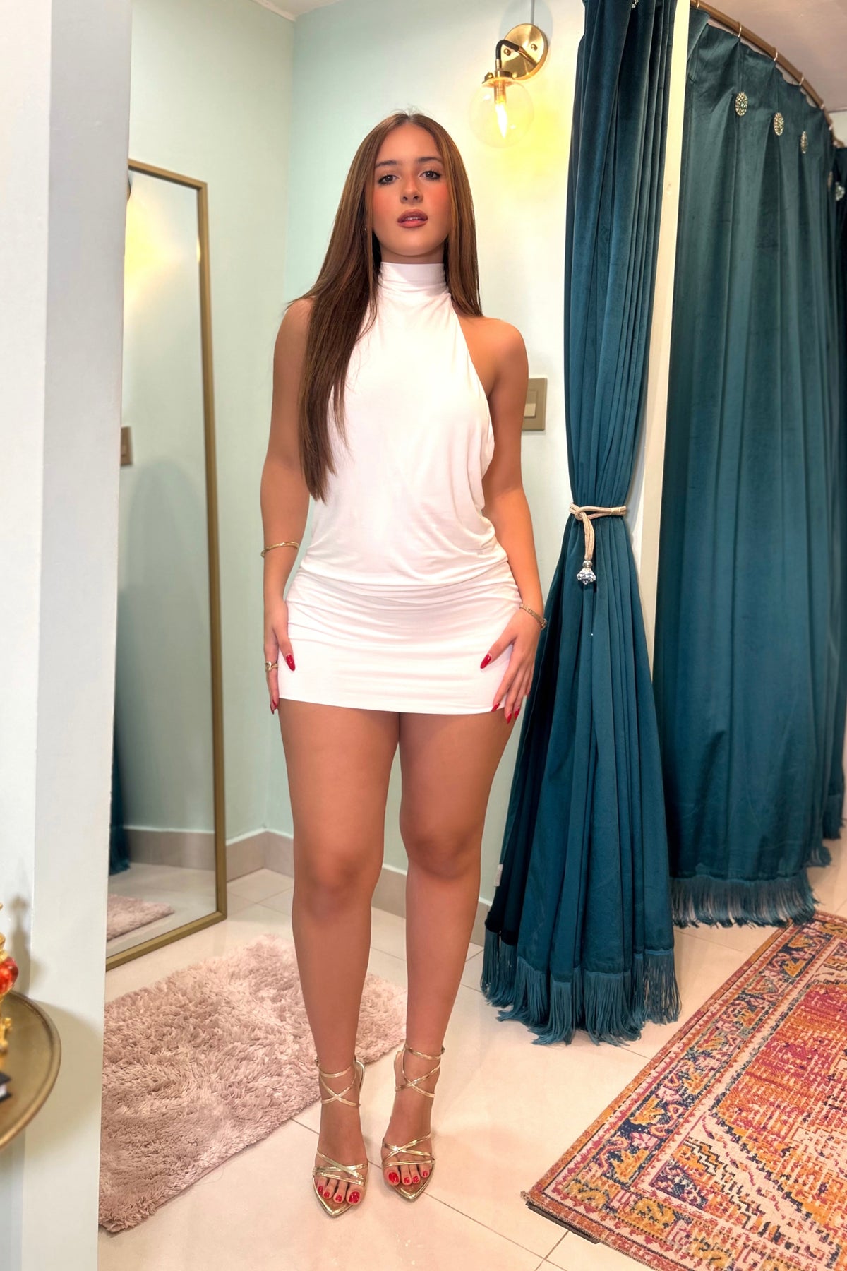AVA HALTER MINI DRESS
