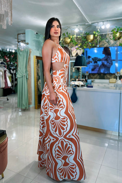 INAYA CORAL MAXI DRESS