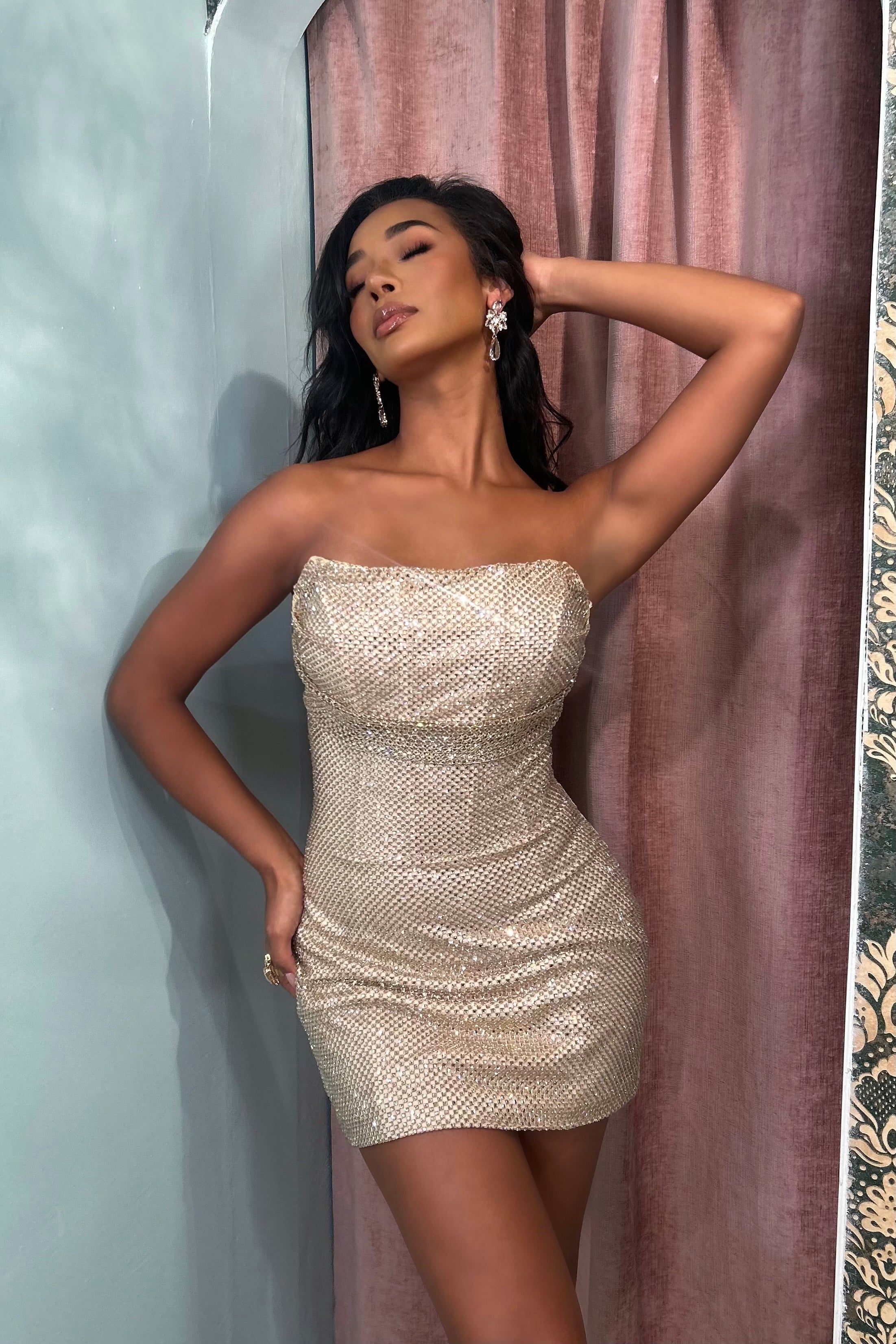 VENETTA GOLDEN MINI DRESS