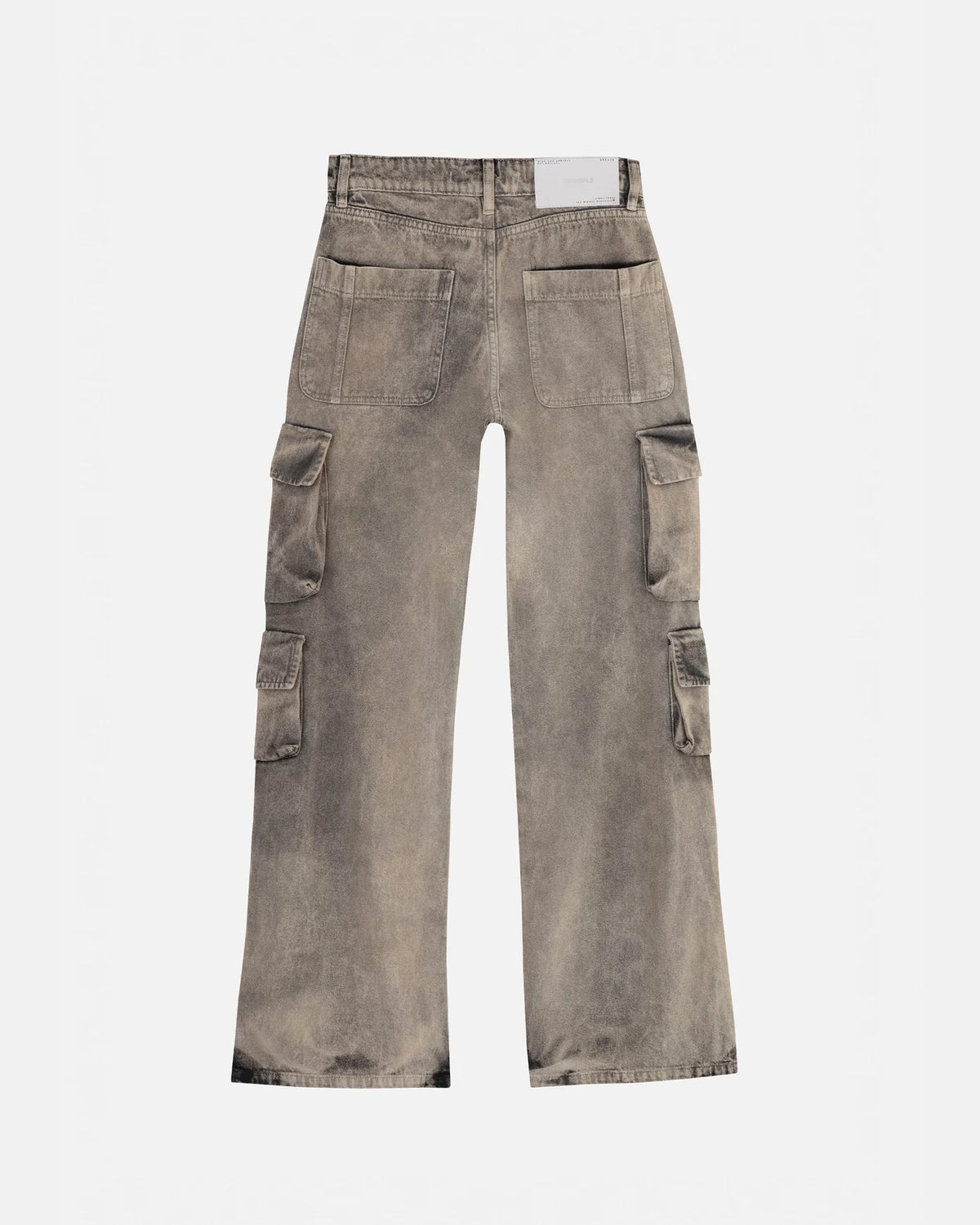 W BASIC MULTI-POCKET CARGO JEAN WASHED BROWN