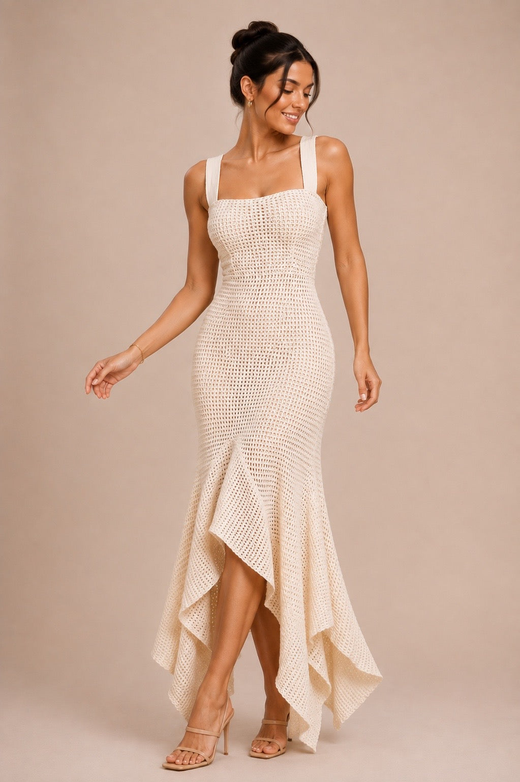 KENZA CROCHET MIDI DRESS