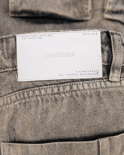 W BASIC MULTI-POCKET CARGO JEAN WASHED BROWN