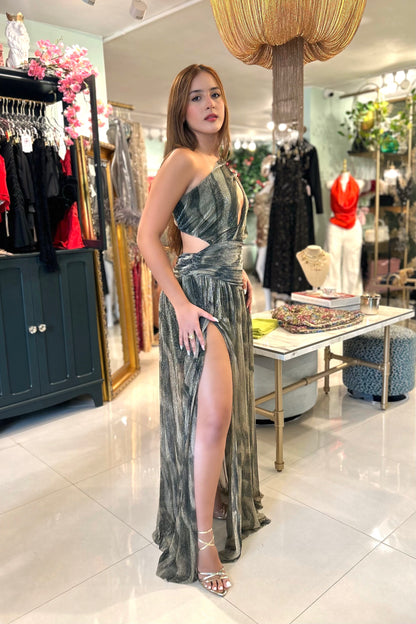 ELORA METALIC MAXI DRESS