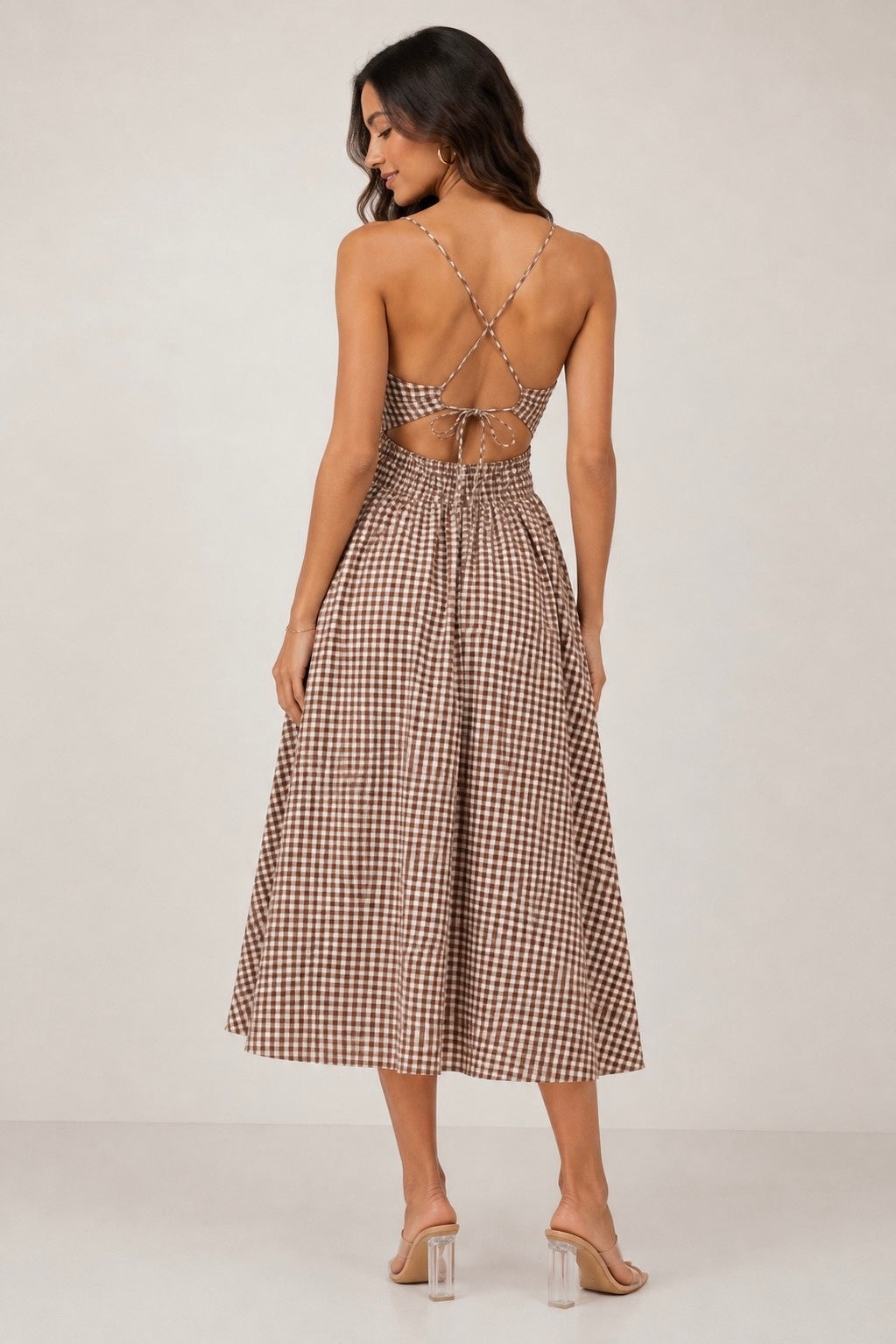 ROMA SQUARES MIDI DRESS